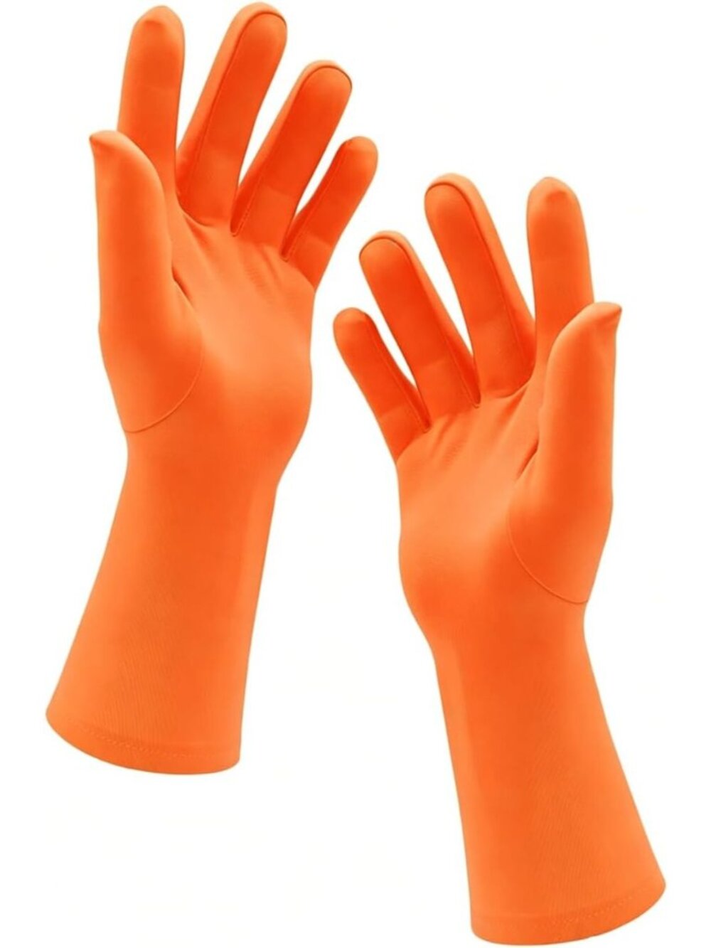 Men's and Women's Orange Stretchy Length Banquet Spandex Short Party Gloves